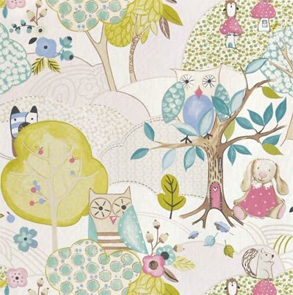 Prestigious Woodland Friends Fabric in Rose